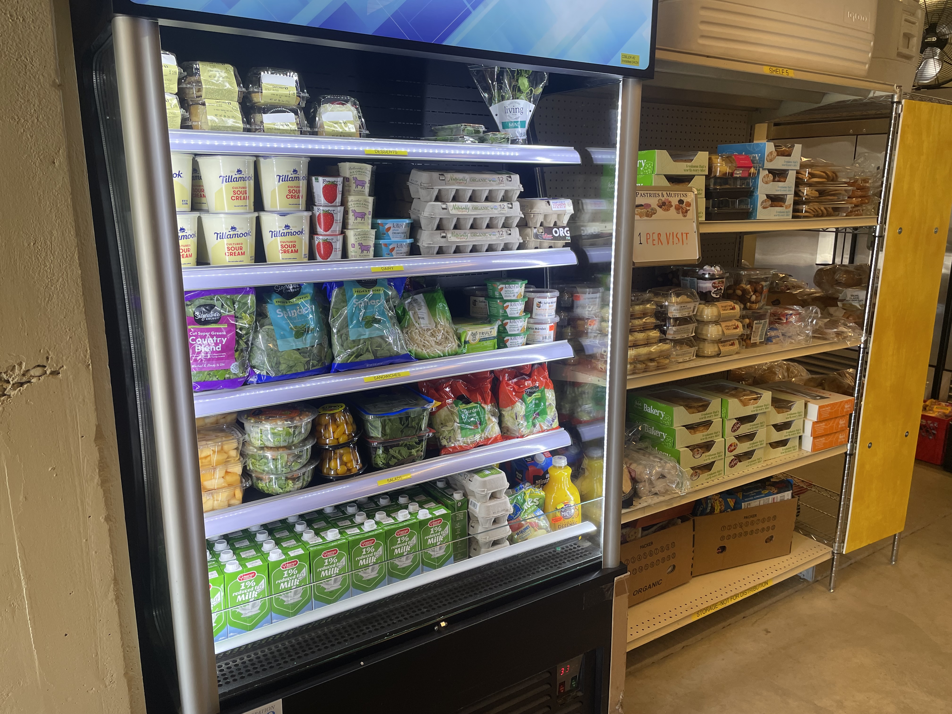 Fresh pantry items in the refrigerator