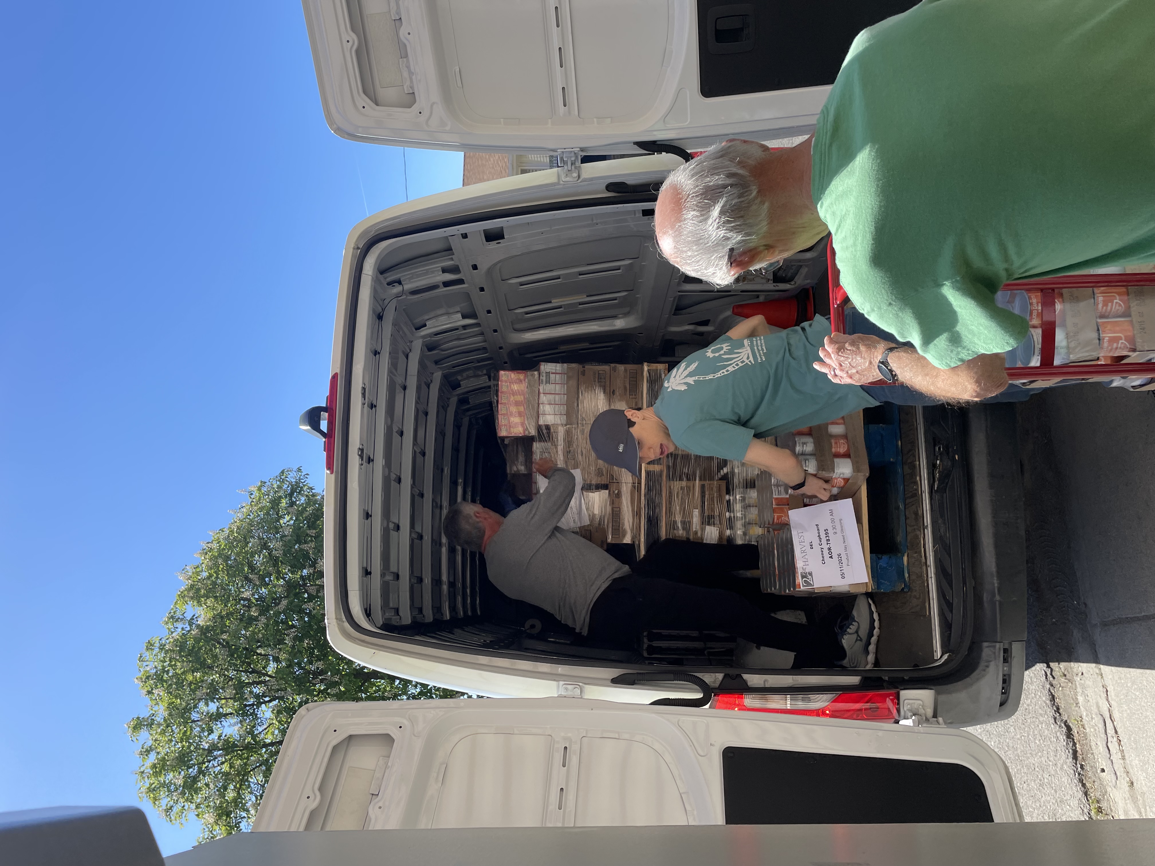 Food donations being restocked at the pantry